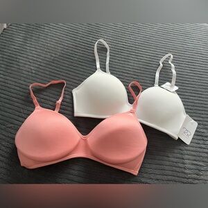 Rene Rofe Pink and White Bra Duo | 34D